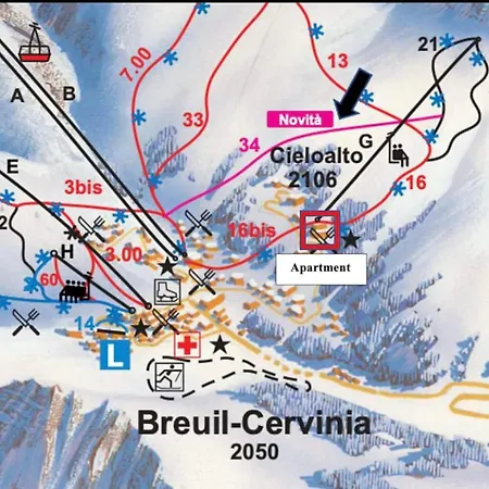 Apartmán Monolocale La Terrazza Sulla Neve-cervinia Breuil-Cervinia